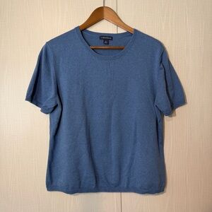 Lands' End Classic Blue Short Sleeve Sweater